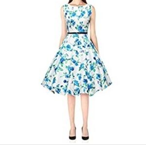 Floral Retro Pinup Style Dress